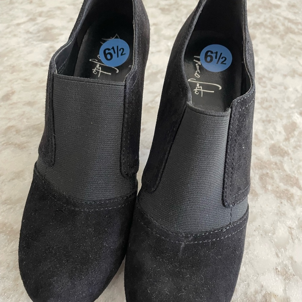 Black Suede Slip-On Shoes